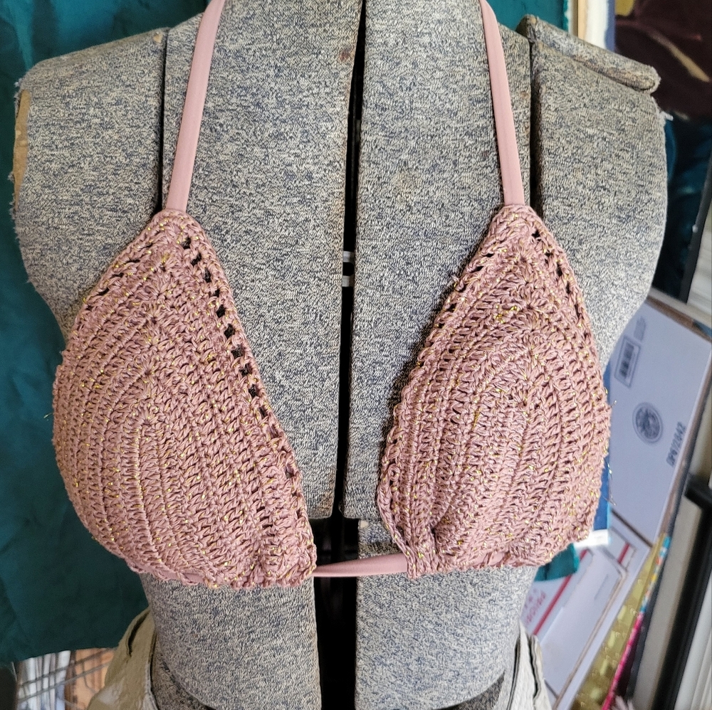 Xhilaration(?) Mauve Crochet Bojo Bikini Top M(?)